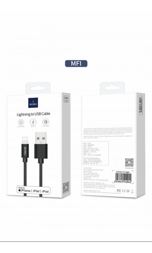 Wiwu Elite data cable Lightning to USB 1.2m Black