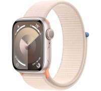 Apple Watch Series 9, 45 мм, корпус из алюминия цвета «сияющая звезда», спортивный ремешок цвета «сияющая звезда»