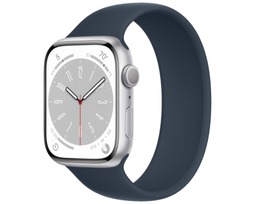 Часы Apple Watch Series 8 GPS 45мм корпус из алюминия серебро + ремешок Синий омут
