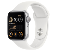 Часы Apple Watch SE GPS 44мм корпус из алюминия серебро + ремешок Белый